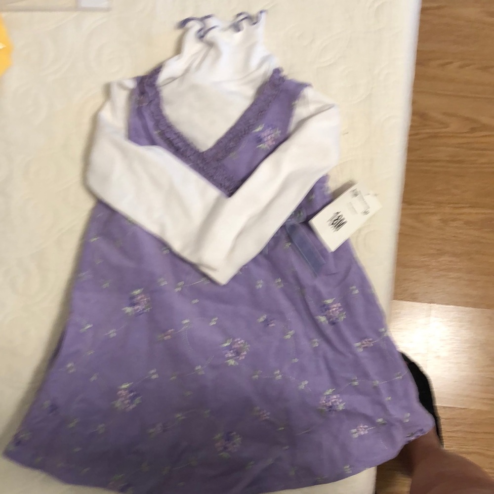NWT Bonnie Baby lavender corduroy dress